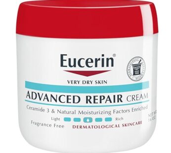 Eucerin Advanced Repair Body Cream for Very Dry Skin, Fragrance Free Daily Body Moisturizer, 16 Oz Jar