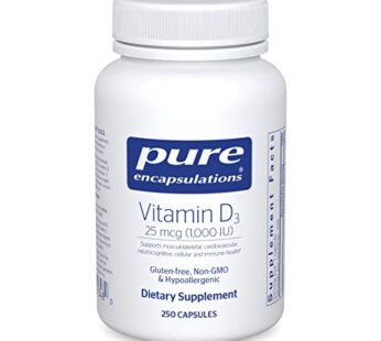 Pure Encapsulations Vitamin D3 25 mcg (1,000 IU) – Supplement to Support Bone, Joint, Breast, Heart, Colon & Immune Health – with Premium Vitamin D – 250 Capsules