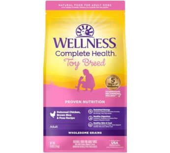 Wellness Complete Health Toy Breed Dry Dog Food with Grains, Chicken & Rice, 4-Pound Bag (Packaging may vary)
