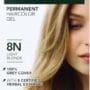 Herbatint Permanent Haircolor Gel, 8N Light Blonde, Alcohol Free, Vegan, 100% Grey Coverage - 4.56 oz