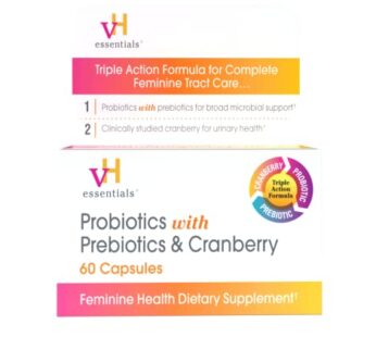 vH essentials Probiotics with Prebiotics and Cranberry Feminine Health Supplement – 60 Capsules
