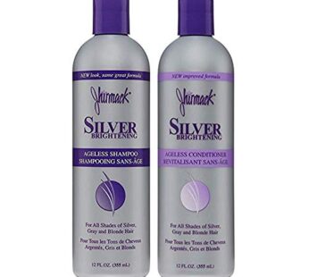 Jhirmack Silver Brightening Purple Shampoo and Conditioner Set for all types of silver, grey, and blonde hair