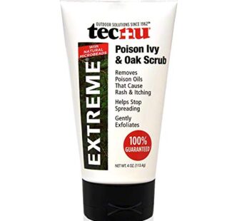 Tecnu Extreme Poison Ivy & Oak Scrub, 4 Oz, Removes Poisonous Plant Oils That Cause Rash and Itching, Poison Ivy and Poison Oak Urushiol Oil Remover for Itchy Skin Relief, Cleanses & Calms