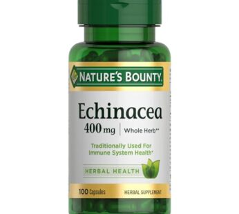 Nature’s Bounty Echinacea, Herbal Supplement, Supports Immune Health, 400mg, 100 Capsules