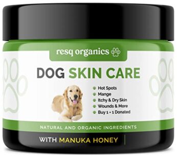 Hot Spot Treatment for Dogs, Cats & Pet Wound Care: Healing Ointment for Pets Itchy Skin Relief, Dry Skin Treatment, Natural Allergy Relief, Dog Paw Balm + Manuka Honey, Aloe Vera, Vitamin E (2 Oz.)