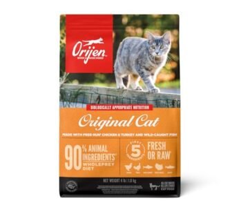 ORIJEN Original Cat, Grain Free Dry Cat Food for All Life Stages, With WholePrey Ingredients, 4lb