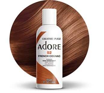 Adore Semi Permanent Hair Color – Vegan and Cruelty-Free Brown Hair Dye – 4 Fl Oz – 052 French Cognac (Pack of 1)