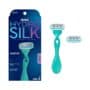 Schick Hydro Silk Sensitive Women's Razor | 5-Blade Razors for Women Sensitive Skin | Womens Razors Sensitive Skin | 1 Handle & 2 Razor Blade Refills