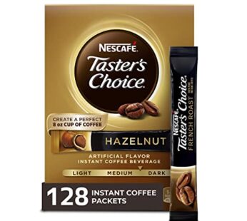 Nescafe Taster’s Choice Instant Coffee Beverage, Hazelnut, 16 count (Pack of 8)