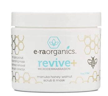 Era Organics Microdermabrasion Facial Scrub & Face Exfoliator – Spa Quality Exfoliating Face Mask with Manuka Honey & Walnut – Moisturizing Facial Exfoliant for Dry Skin, Blackheads & Wrinkles (4 oz)