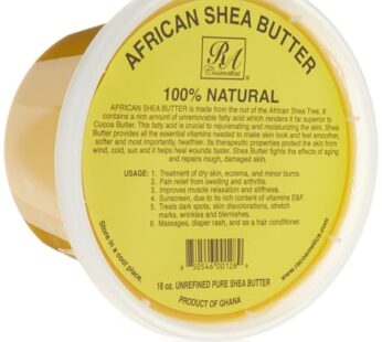 RA Cosmetic’s 100% Natural Unrefined Yellow Shea Butter ? Pure African Luxury for Skin & Hair – Sourced from Ghana – 16oz Jar