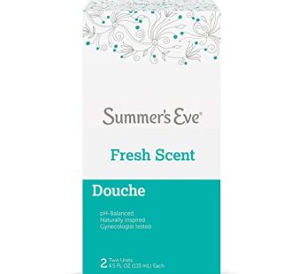 Summer’s Eve Douche Fresh Scent 4.5 oz Size (Pack of 2) pH Balanced, Dermatologist & Gynecologist Tested