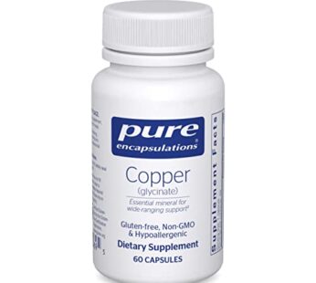 Pure Encapsulations Copper Glycinate 60’s – 2 mg Copper Supplement, Supports Red Blood Cell Formation* – Aids Energy Metabolism – Non-GMO & Vegan – 60 Capsules
