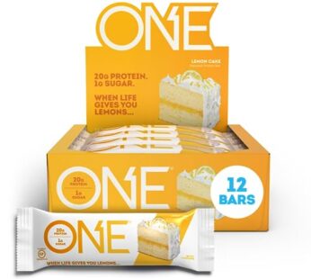 ONE Protein Bars, Lemon Cake, Gluten Free Protein Bars with 20g Protein and 1g Sugar, Pantry Staples, 2.12 oz (12 Count)