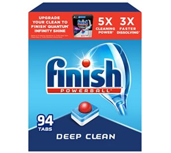 Finish – All in 1 – Dishwasher Detergent – Powerball – Dishwashing Tablets – Dish Tabs – Fresh Scent, 94 Count (Pack of 1) – Packaging May Vary
