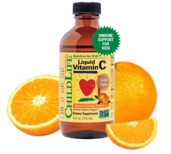 CHILDLIFE ESSENTIALS Liquid Vitamin C for Infants, Toddlers & Kid- Immune Support, All-Natural, Gluten-Free, Allergen Free, Non-GMO, High in Antioxidants – Orange Flavor, 4 Oz Bottle