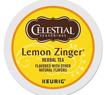 Celestial Seasonings Lemon Zinger Herbal Tea, Single-Serve Keurig K-Cup Pods, 24 Count