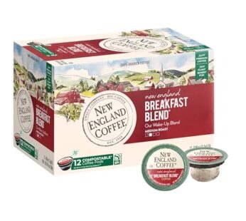 New England Coffee Breakfast Blend Medium Roast Single Serve Pods, 12ct Box (Pack of 2)
