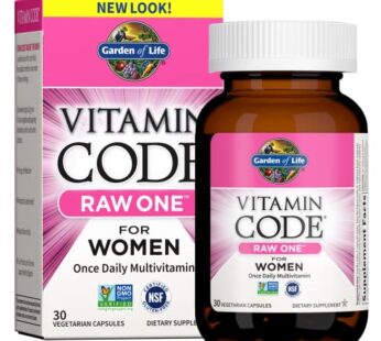 Garden of Life Multivitamin for Women, Vitamin Code Raw One for Women, Once Daily, Whole Food Iron, Probiotics for Womens Health, Gluten Free Vegetarian, 30 Count