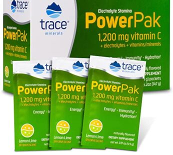 Trace Minerals | Power Pak Electrolyte Powder Packets | 1200 mg Vitamin C, Zinc, Magnesium | Boost Immunity, Hydration and Natural Energy | Lemon Lime | 30 Packets