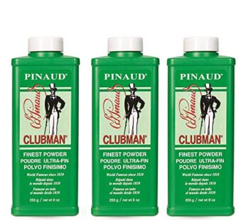 Clubman Pinaud Finest Powder, Classic White Powder for Men, Protection Against Sweat and Body Odor, 9 oz x 3 packs