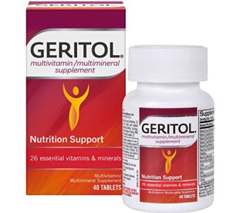 Geritol, Multivitamin Supplement, Contains B-Vitamins, Antioxidants, Vitamins C, E & D and Iron, 26 Essential Vitamins and Minerals, Gluten-Free, Non-GMO, No Artificial Sweeteners, 40 Tablets