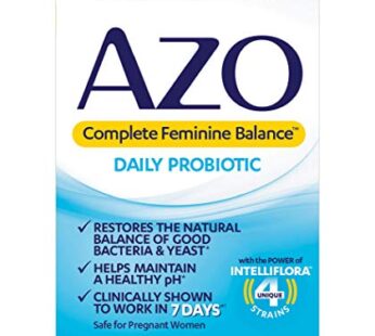 AZO Complete Feminine Balance Daily Probiotics for Women, Clinically Proven to Help Protect Vaginal Health, balance pH and yeast, Non-GMO, 30 Count