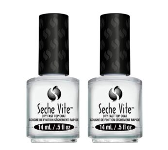 Seche Vite Dry Fast Top Coat for Nail Polish and Manicure (2 pack, 0.5 oz)