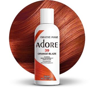 Adore Semi Permanent Hair Color – Vegan and Cruelty-Free Orange Hair Dye – 4 Fl Oz – 039 Orange Blaze (Pack of 1)