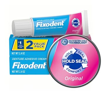 Fixodent Complete Original Denture Adhesive Cream, 2.4 oz, Pack of 2