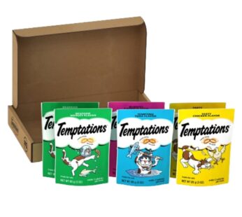 TEMPTATIONS Classic Crunchy and Soft Cat Treats Feline Favorites Variety Pack, (6) 3 oz. Pouches