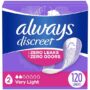 Always Discreet Adult Incontinence & Postpartum Liners for Women, Size 2, Very Light Absorbency, Regular Length, 120 Count (Packaging May Vary)