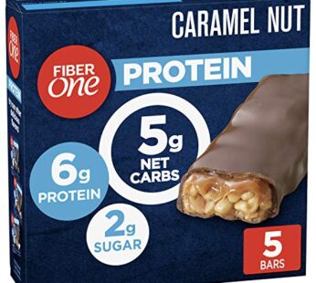 Fiber One Chewy Protein Bars, Caramel Nut, Protein Snacks, 1.17 oz, 5 ct