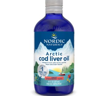 Nordic Naturals Arctic Cod Liver Oil, Strawberry – 8 oz – 1060 mg Total Omega-3s with EPA & DHA – Heart & Brain Health, Healthy Immunity, Overall Wellness – Non-GMO – 48 Servings