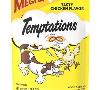 Temptations Classic Crunchy and Soft Cat Treats Tasty Chicken Flavor, 6.3 Oz, Pack of 10