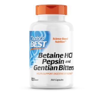 Doctor’s Best Betaine HCI Pepsin & Gentian Bitters, Digestive Enzymes for Protein Breakdown & Absorption, Non-GMO, Gluten Free, 360 Count (Pack of 1)