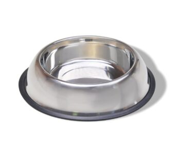 Van Ness Pets Medium Non Tip Stainless Steel Dog Bowl, 32 OZ Food and Water Dish, Wide Base Prevents Spills