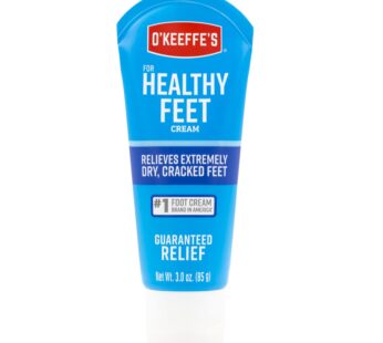 O’Keeffe’s for Healthy Feet Foot Cream, Guaranteed Relief for Extremely Dry, Cracked Feet, Clinically Proven to Instantly Boost Moisture Levels, 3.0 Ounce Tube, (Pack of 1)