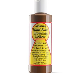Maui Babe Browning Lotion – Natural Hawaiian Tan Accelerator with Vitamins & Antioxidants – Moisturizing Formula for All Skin Types – Made in USA – 4 fl oz