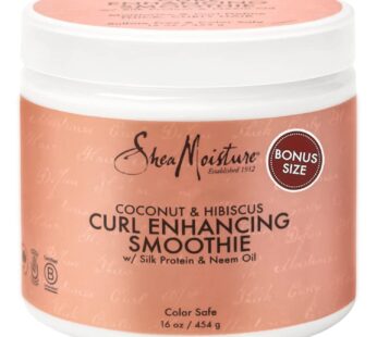 Shea Moisture Curl Enhancing Smoothie, Bonus Size ? Coconut & Hibiscus Curl Cream with Shea Butter & Coconut Oil for Curly Hair Care, Frizz Control, Curl Defining Cream, Leave-In Conditioner, 16 Fl Oz