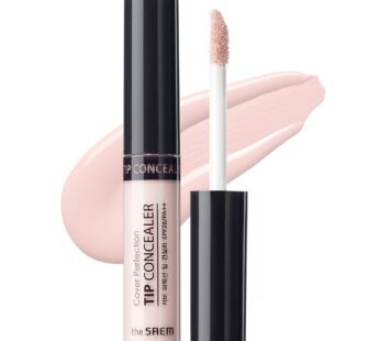 [the SAEM] Cover Perfection Tip Concealer 6.5g # Brightener – Radiant Highlighter, Corrects & Brightens, Discoloration & Dark Circles, Bright Pink
