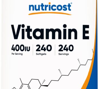 Nutricost Vitamin E 400 IU, 240 Softgel Capsules – Gluten Free, Non-GMO