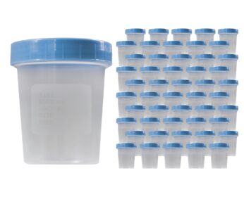 Specimen Cups With Leak Proof Screw on Lids – 4oz [Pack of 50] Clear Non-Sterile Urine Sample Jars – Containers for Safe Pee, Stool, Semen Sample Collection for Testing (50)