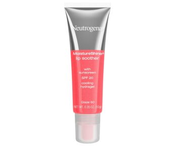 Neutrogena MoistureShine Lip Soother Gloss with SPF 20 Sun Protection, High Gloss Tinted Lip Moisturizer with Hydrating Glycerin and Soothing Cucumber for Dry Lips, Glaze 60,.35 oz