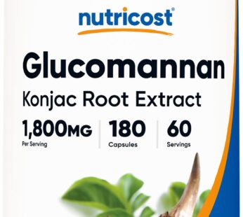 Nutricost Glucomannan 1,800mg Per Serving, 180 Capsules – Natural Fiber Source, Non-GMO, Gluten Free