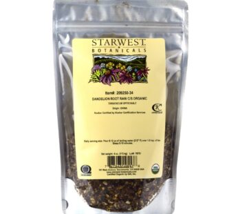 Starwest Botanicals Organic Raw Dandelion Root Tea [4 Ounces] Bulk Cut & Sifted (C/S) Loose Tea