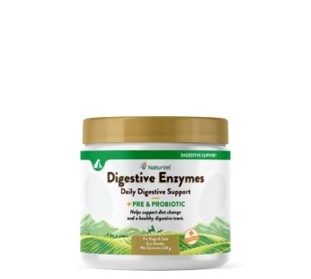 NaturVet ? Digestive Enzymes for Dogs – Plus Probiotics & Prebiotics | Helps Support Diet Change & A Healthy Digestive Tract | for Dogs & Cats | 8 oz Powder