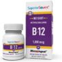 Superior Source No Shot Vitamin B12 Methylcobalamin 1000 mcg, Quick Dissolve MicroLingual Tablets, 60 Count, Active Form of B12, Supports Energy Production, Nervous System Support, Non-GMO