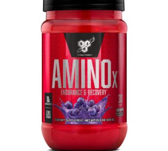 BSN Amino X Muscle Recovery & Endurance Powder with BCAAs, Intra Workout Support, 10 Grams of Amino Acids, Keto Friendly, Caffeine Free, Flavor: Grape, 30 Servings (Packaging May Vary)