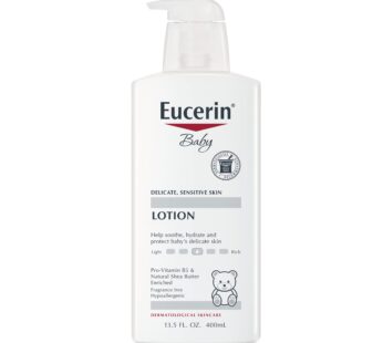 Eucerin Baby Body Lotion, Hypoallergenic and Fragrance Free Baby Lotion, Baby Moisturizer with Pro-Vitamin B5 and Shea Butter, 13.5 Fl Oz Bottle